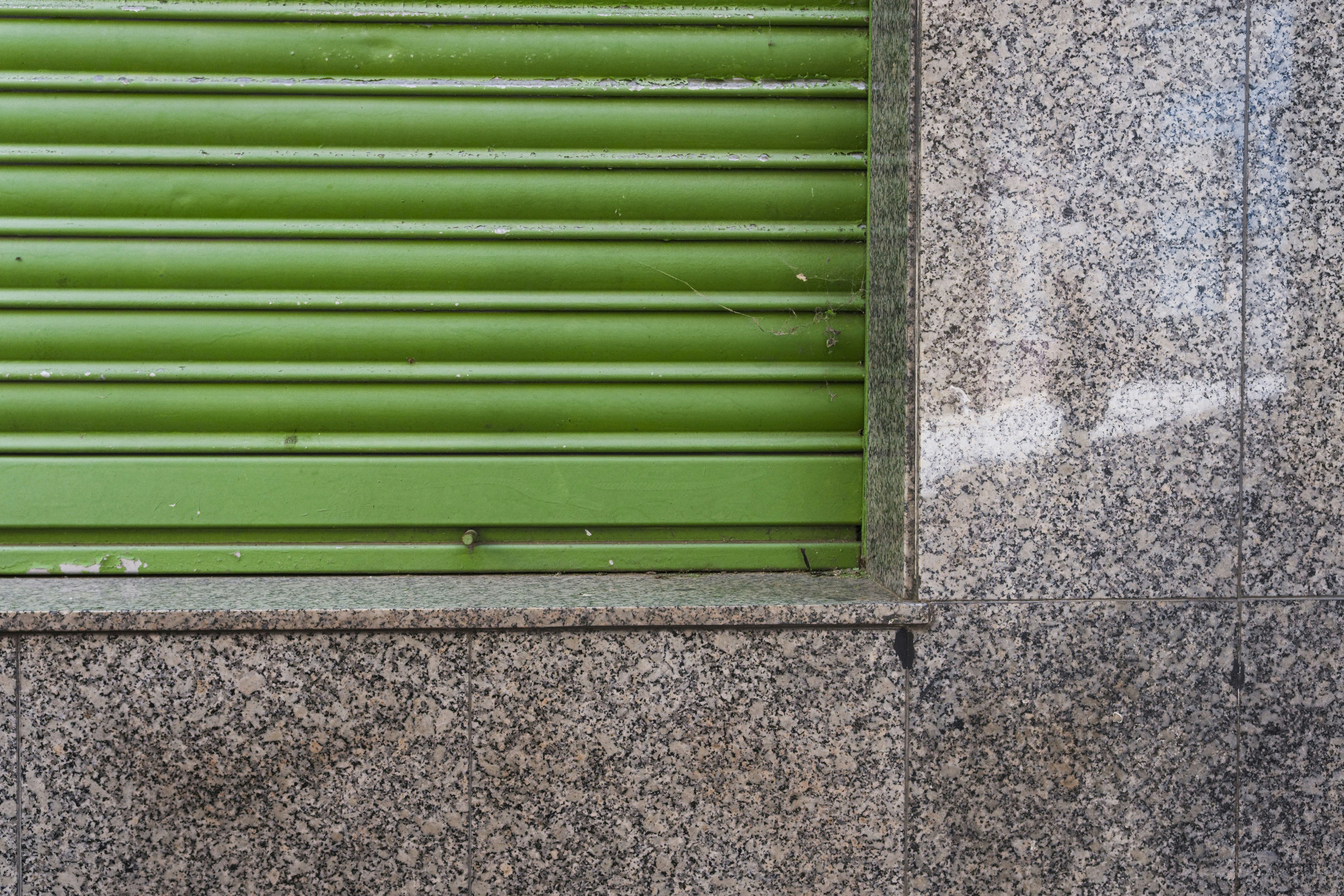 a green and white painted wall