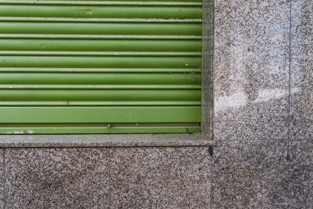 a green and white painted wall