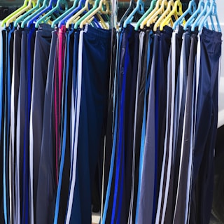 a rack of clothes