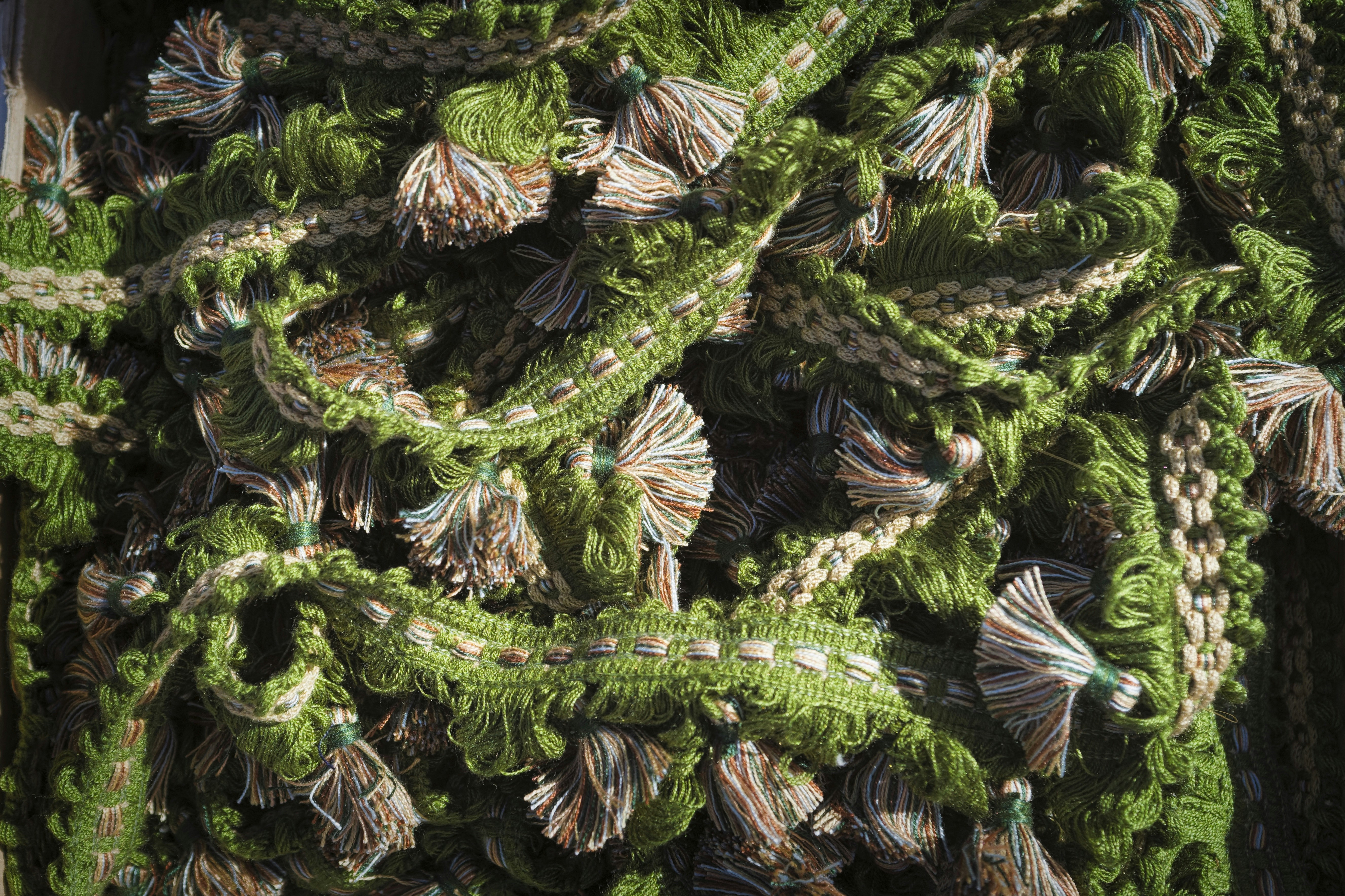 a close-up of a tree, close up on fabric decoration