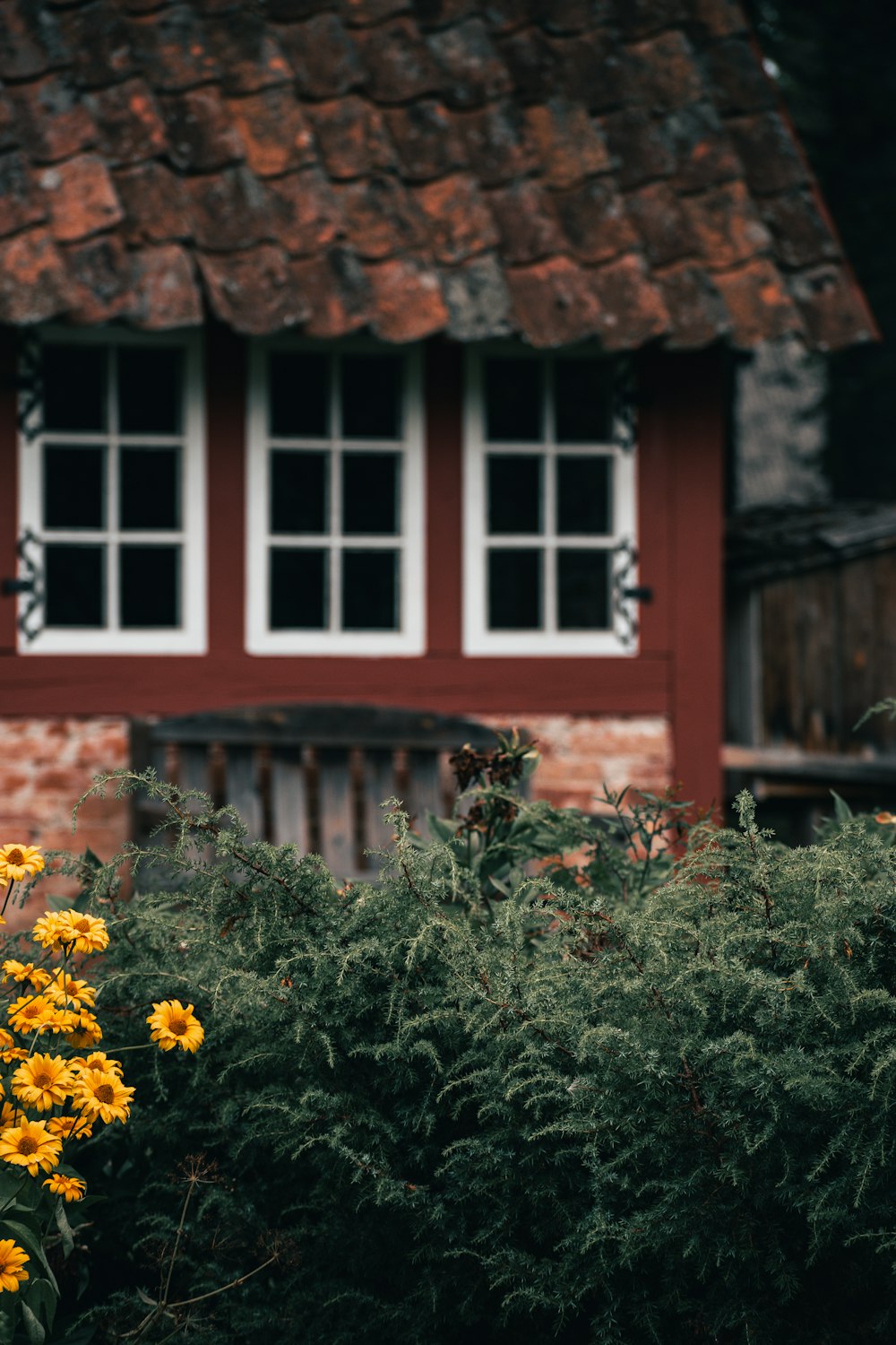 a house with a large window