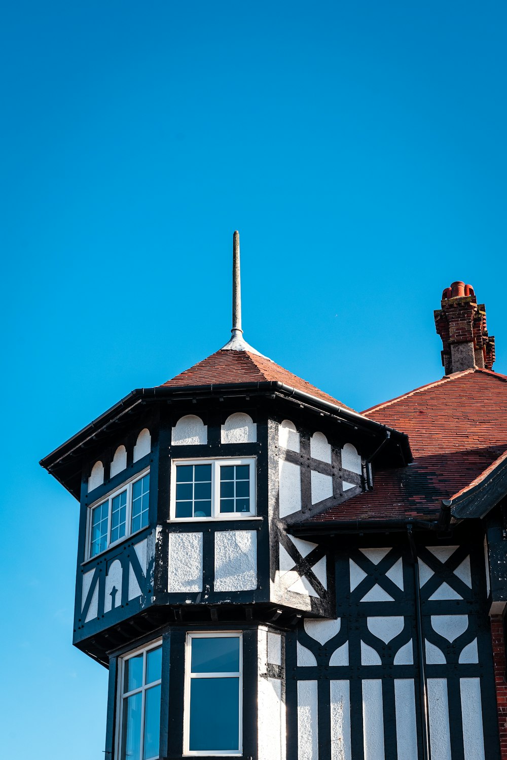 a building with a blue sky