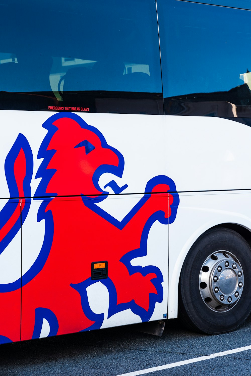 a bus with a cartoon on it