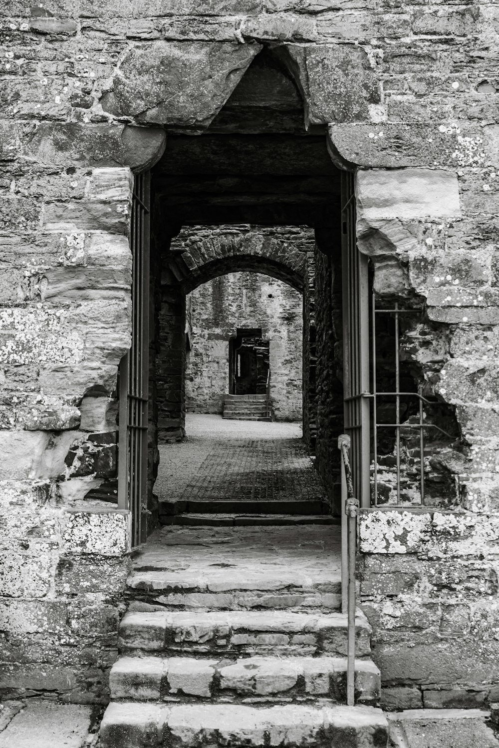 a stone building with a staircase