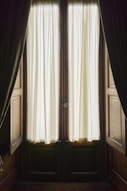 a window with curtains