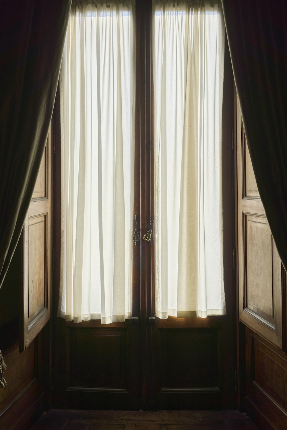 a window with curtains