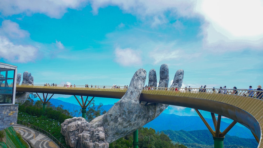 a bridge over a body of water