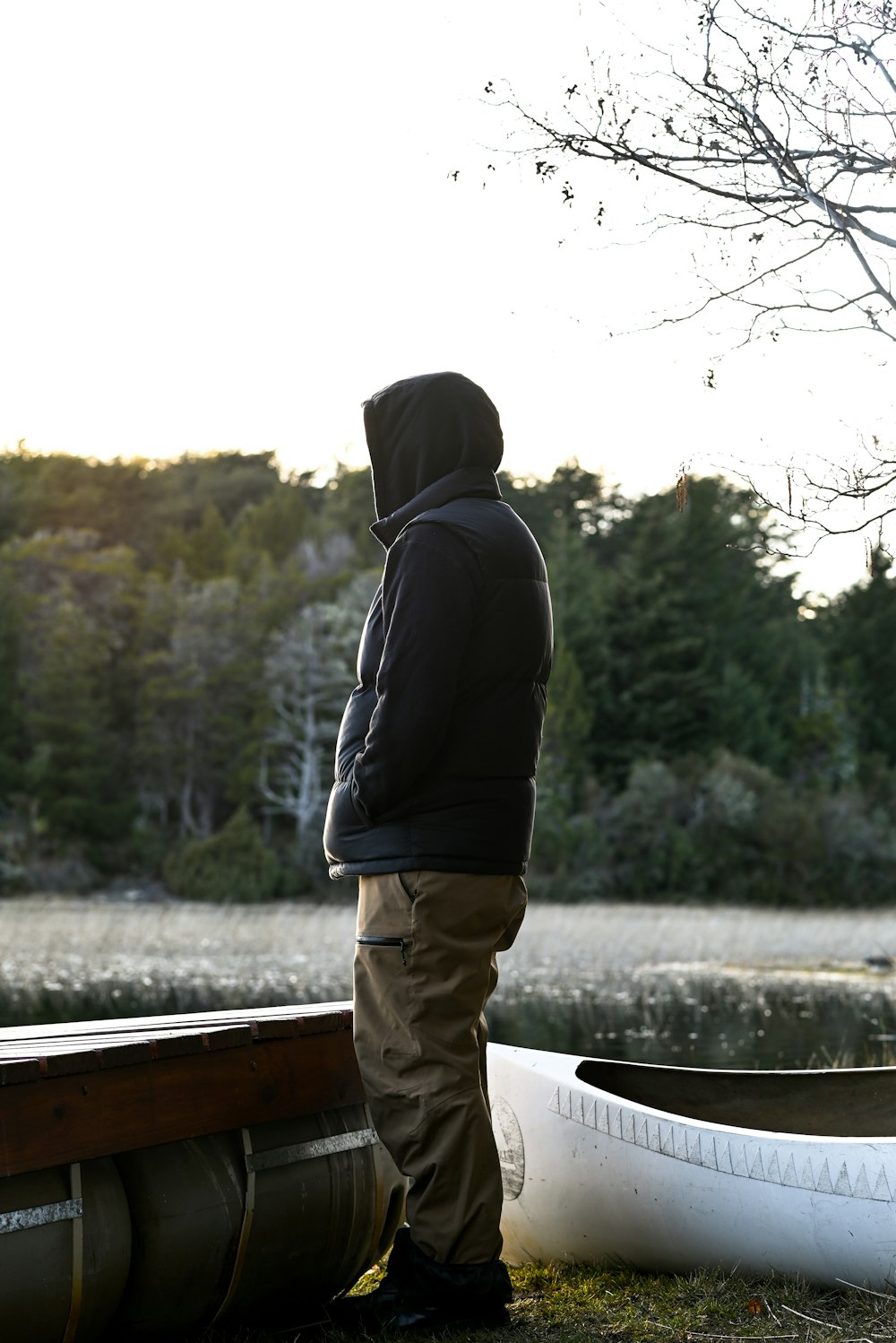 a person standing on a boat