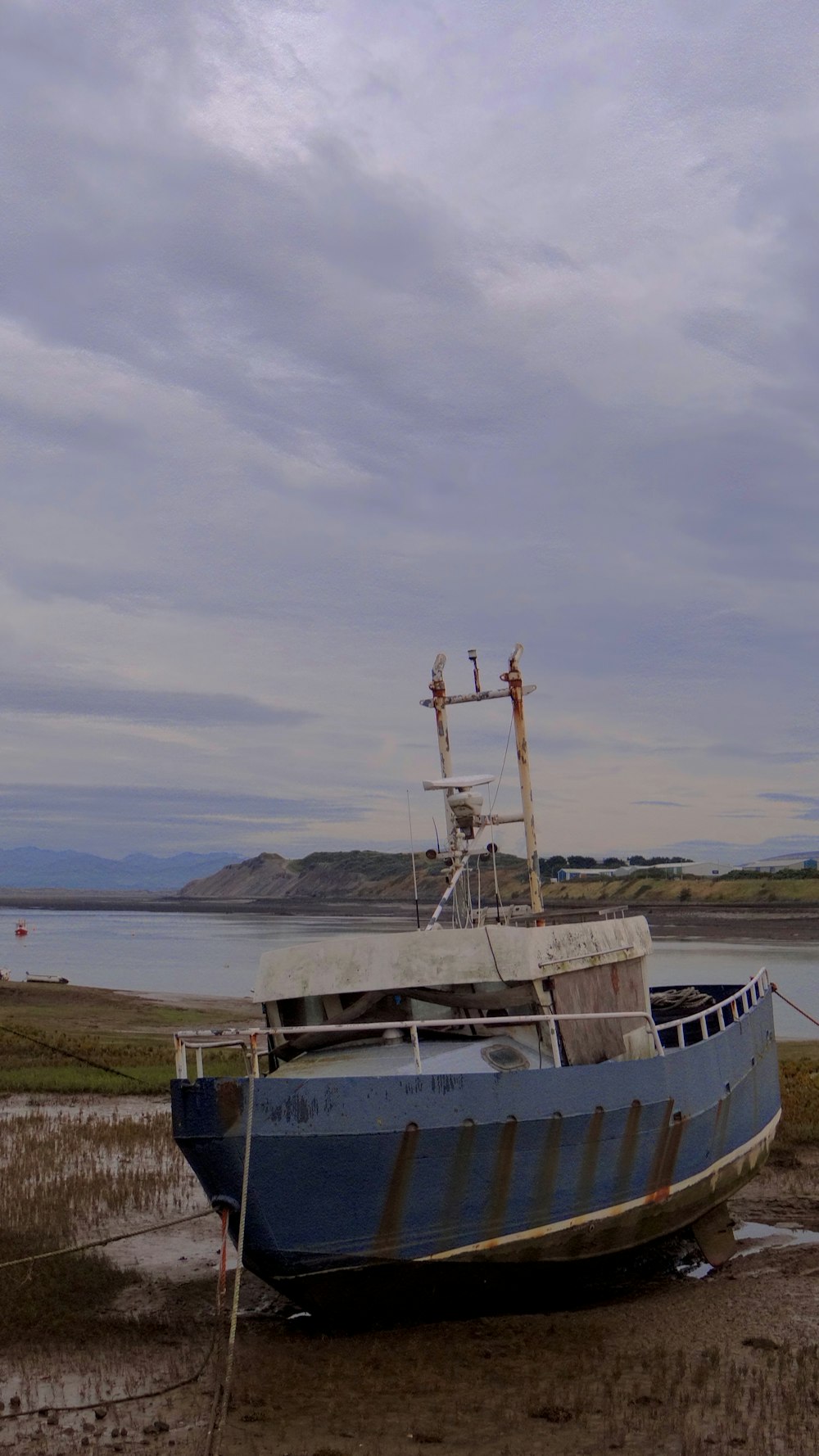 a boat on the shore