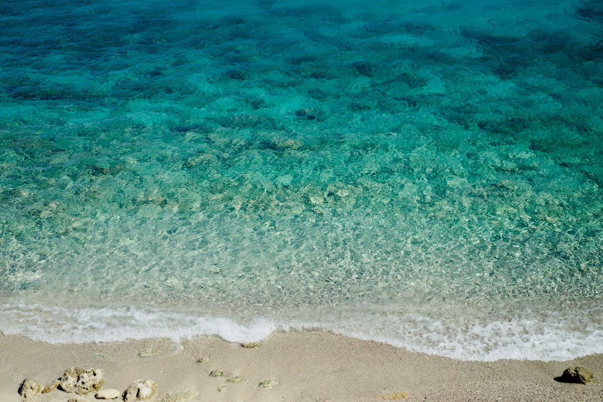 Faliraki — long sandy beach with summer sun loungers