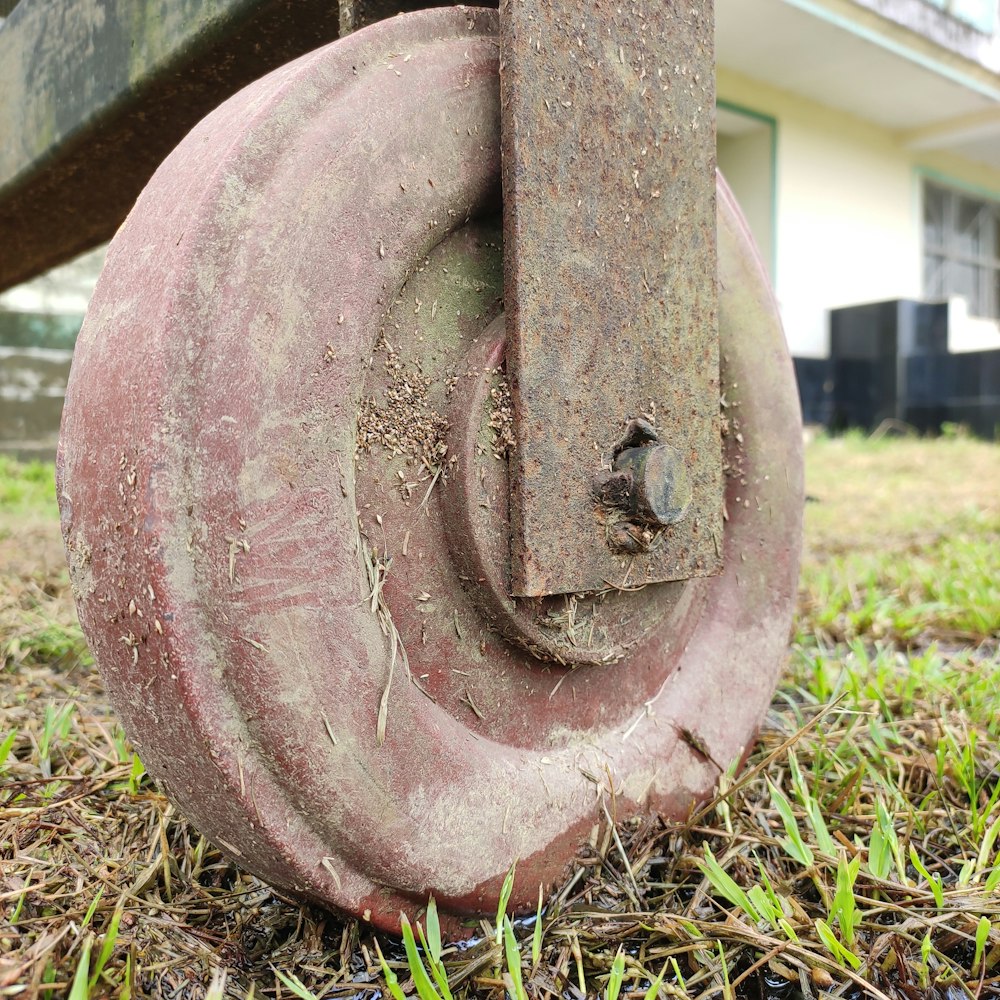 a rusted metal object