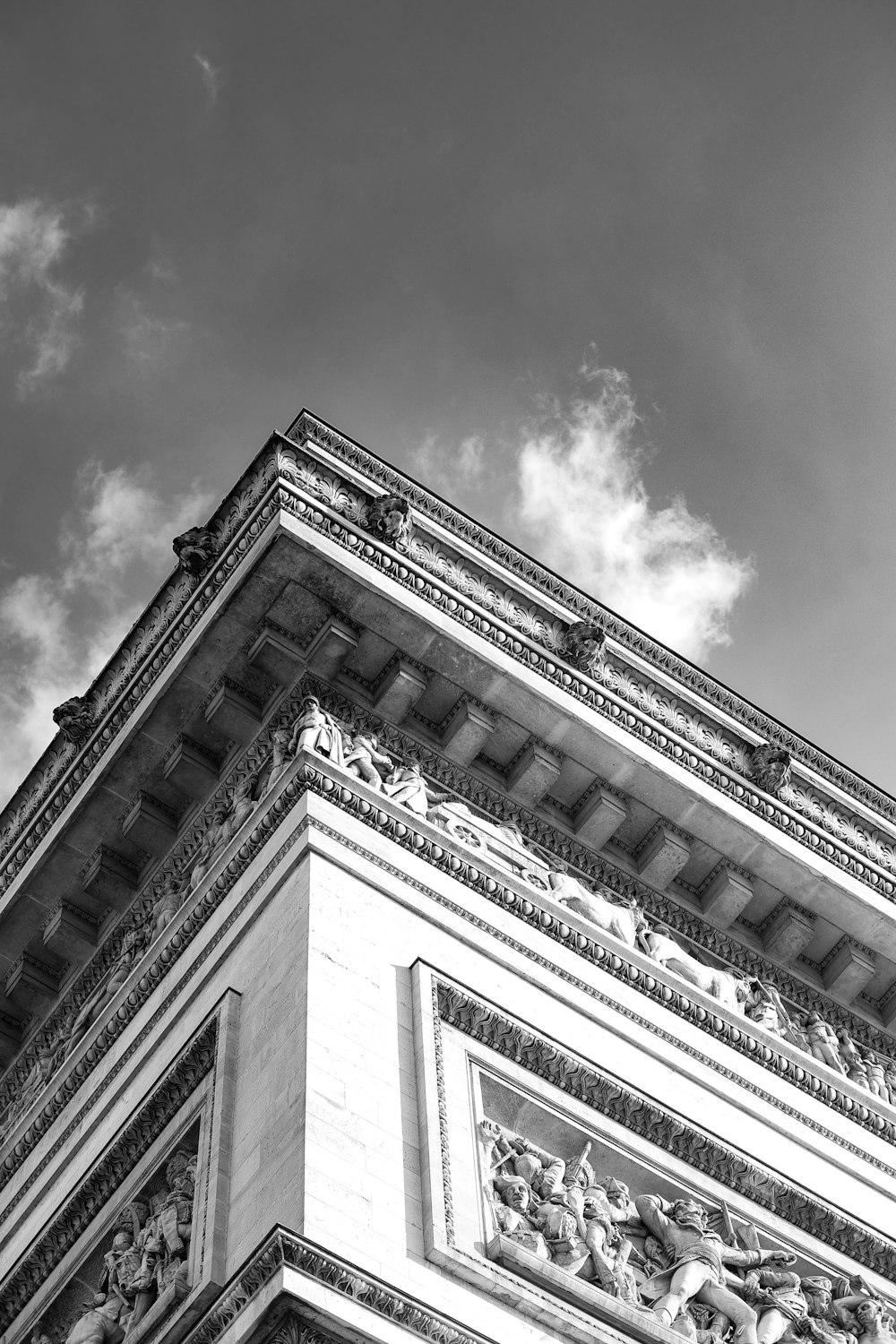 a building with a cloudy sky