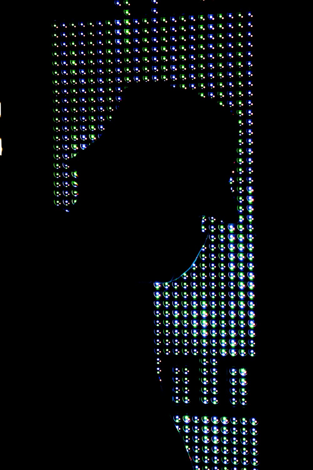 a person's face in a computer screen