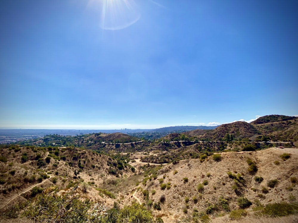 a desert landscape with hills