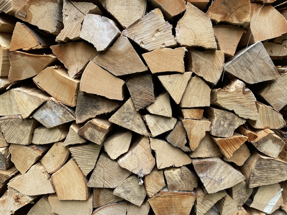 a pile of wood