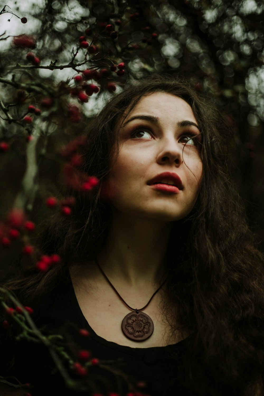 a woman with long hair