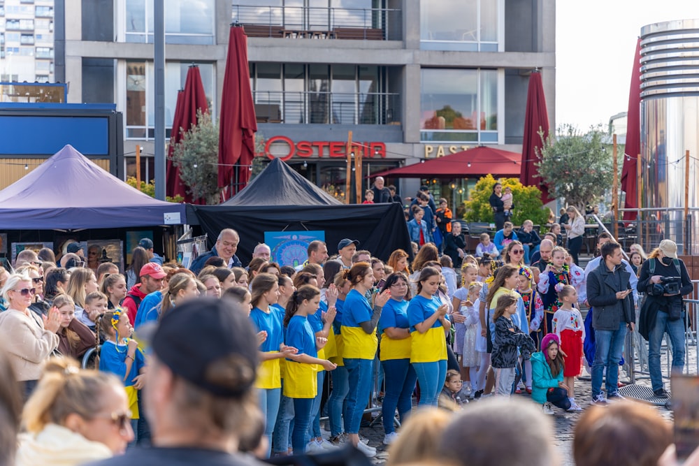 a group of people in a parade