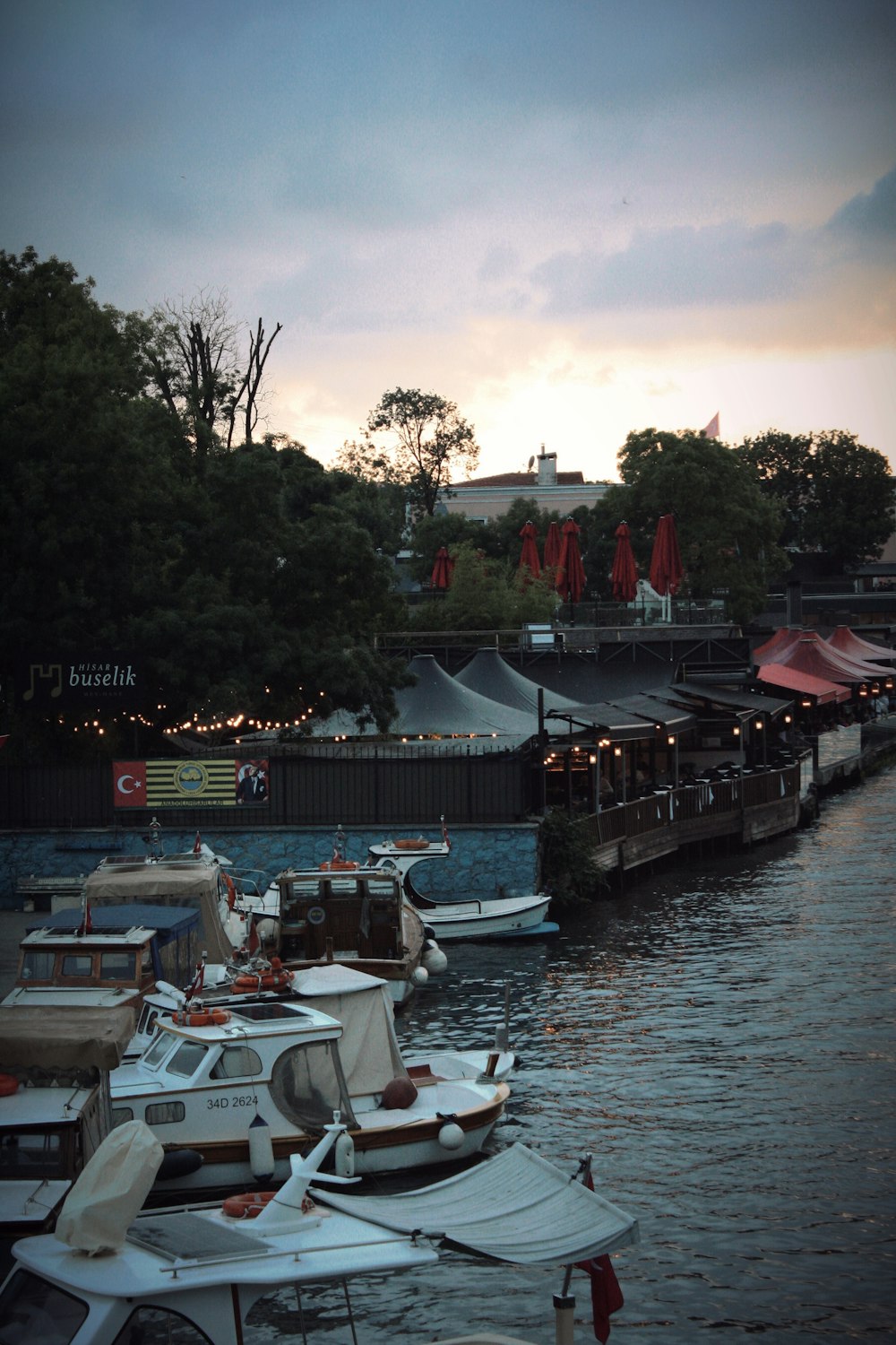 boats docked at a pier