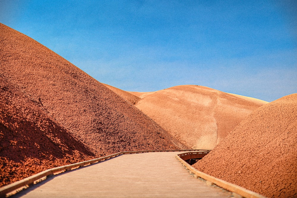 a road going through a desert