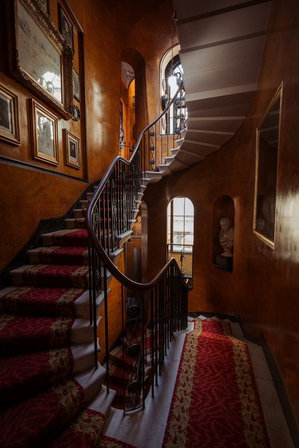 a staircase in a building