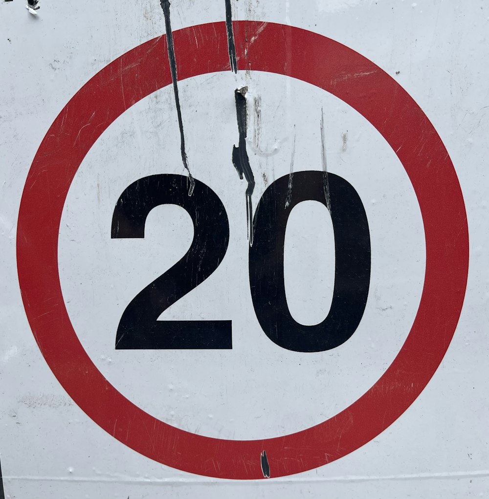 a sign with a number on it