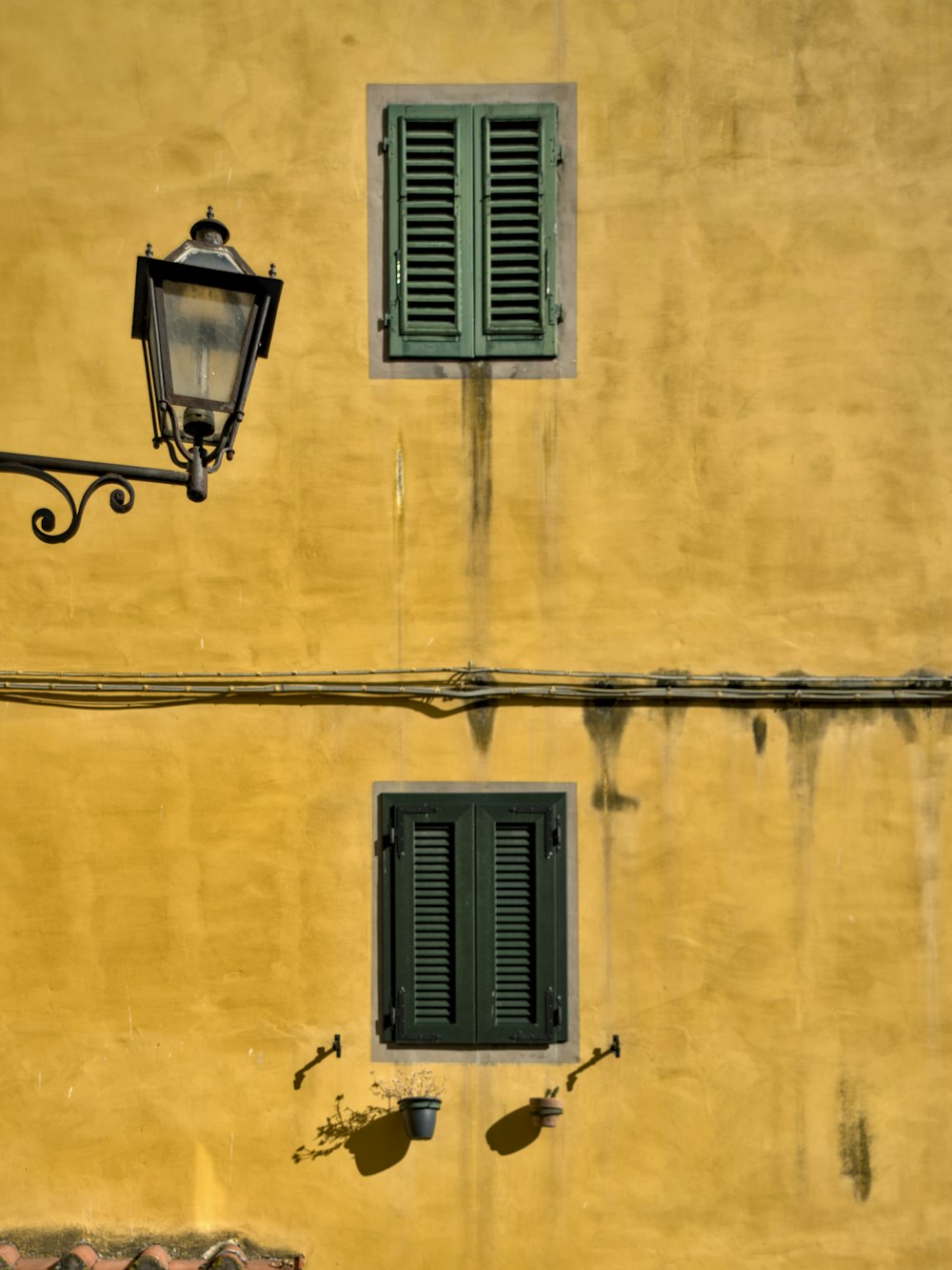 a lamp on a wall