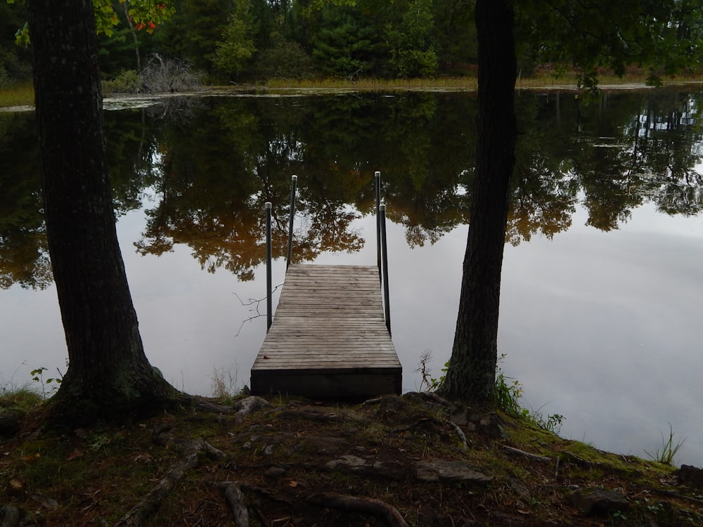 a dock on a lake