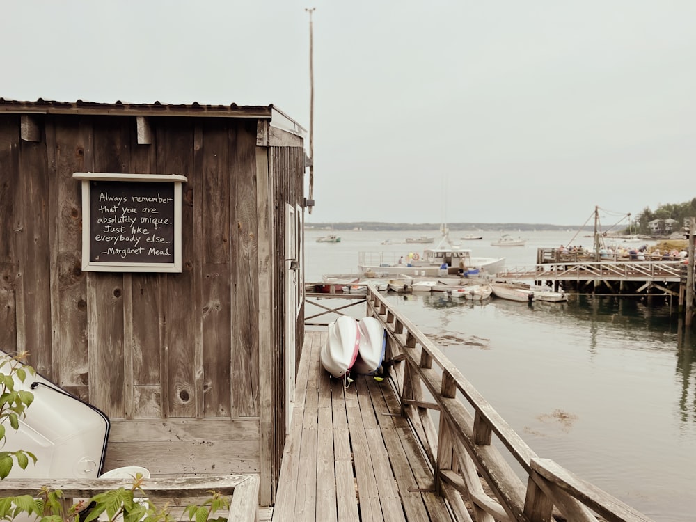 a dock with boats in it