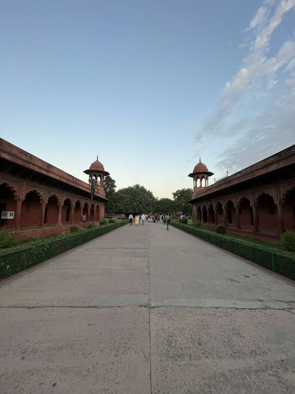 a walkway between two buildings