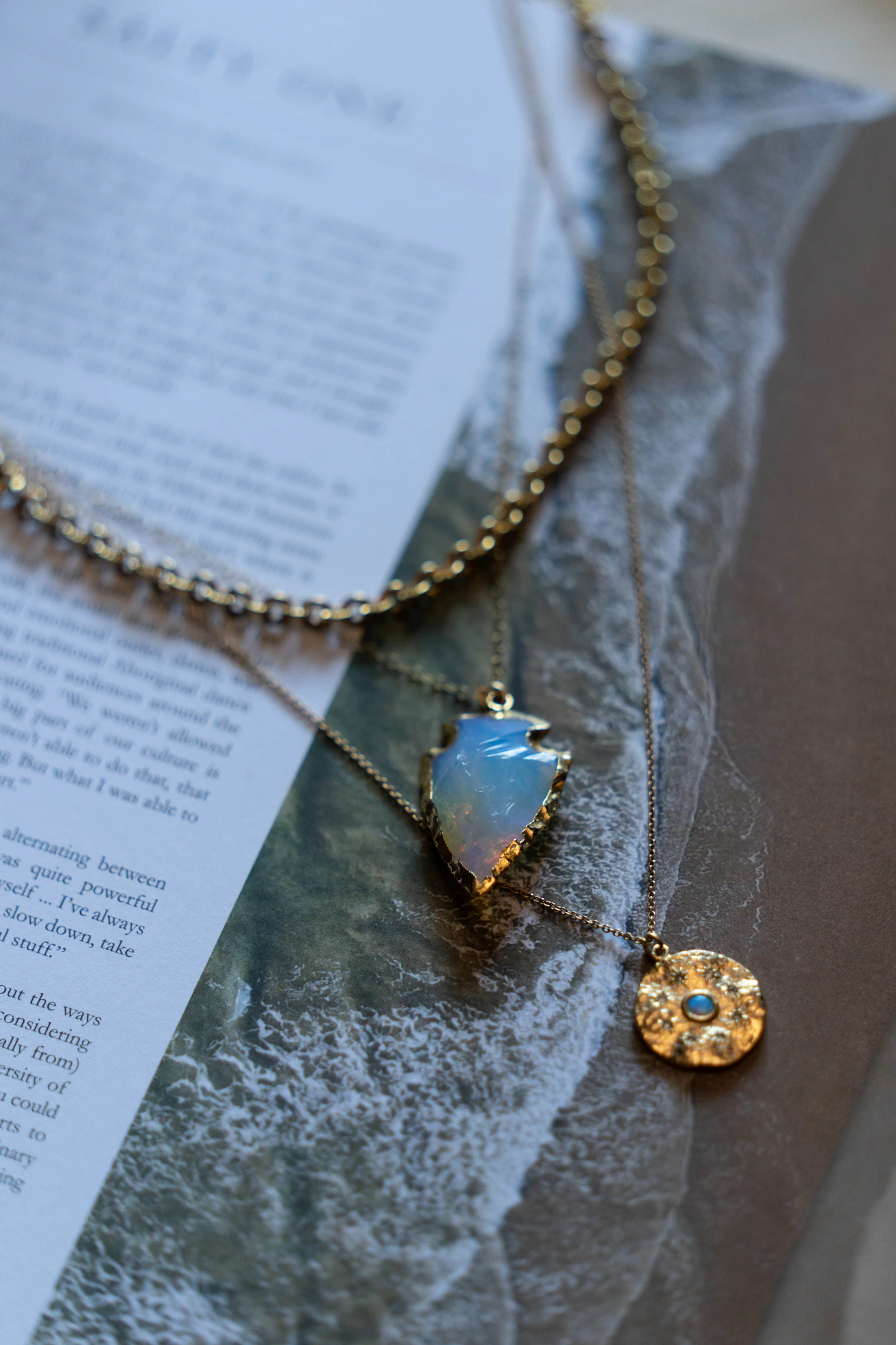 Ethiopian Wollo opal, cushion cabochon, rolling flash pattern — detail view 2