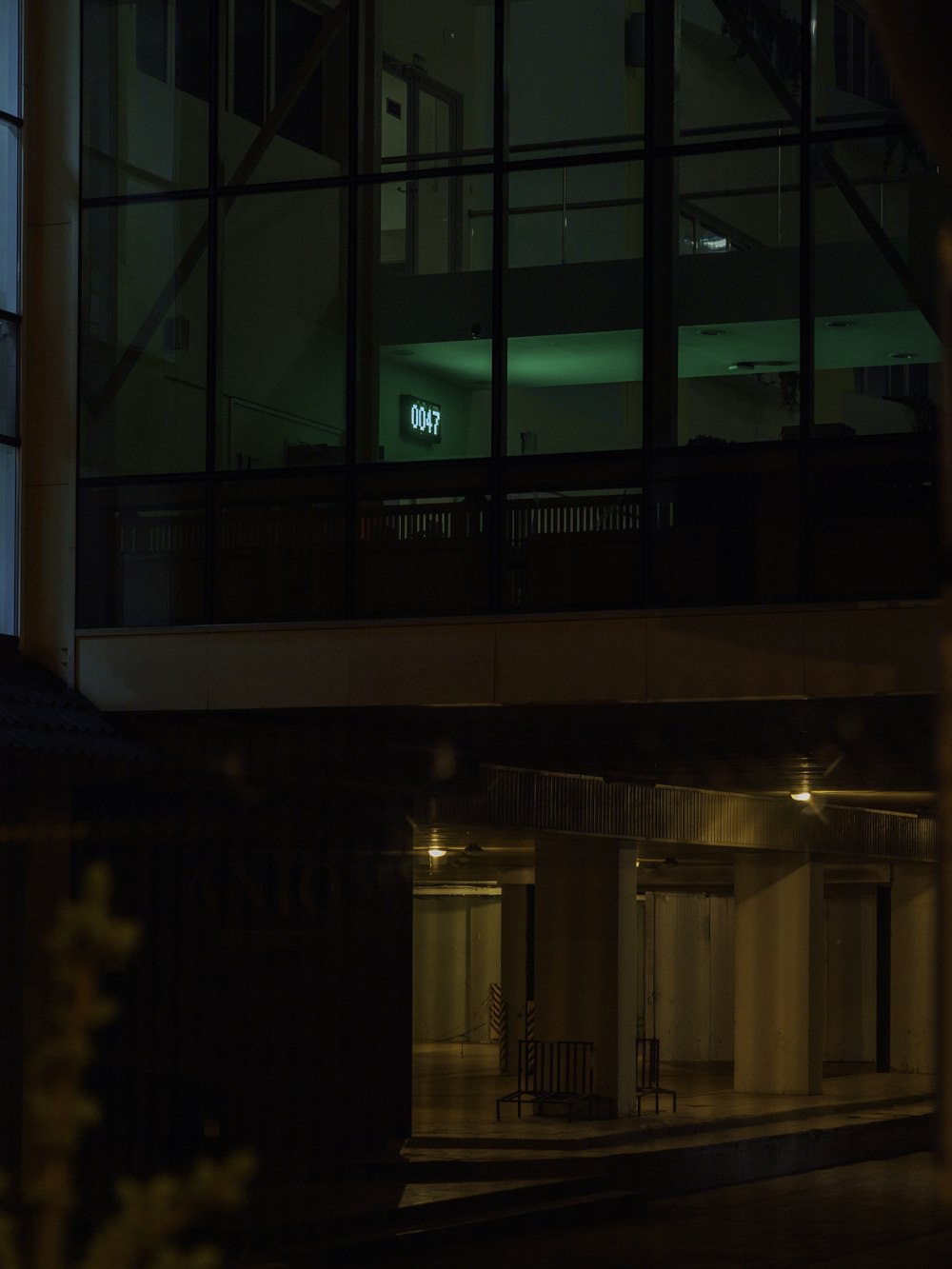 a building with windows and a staircase