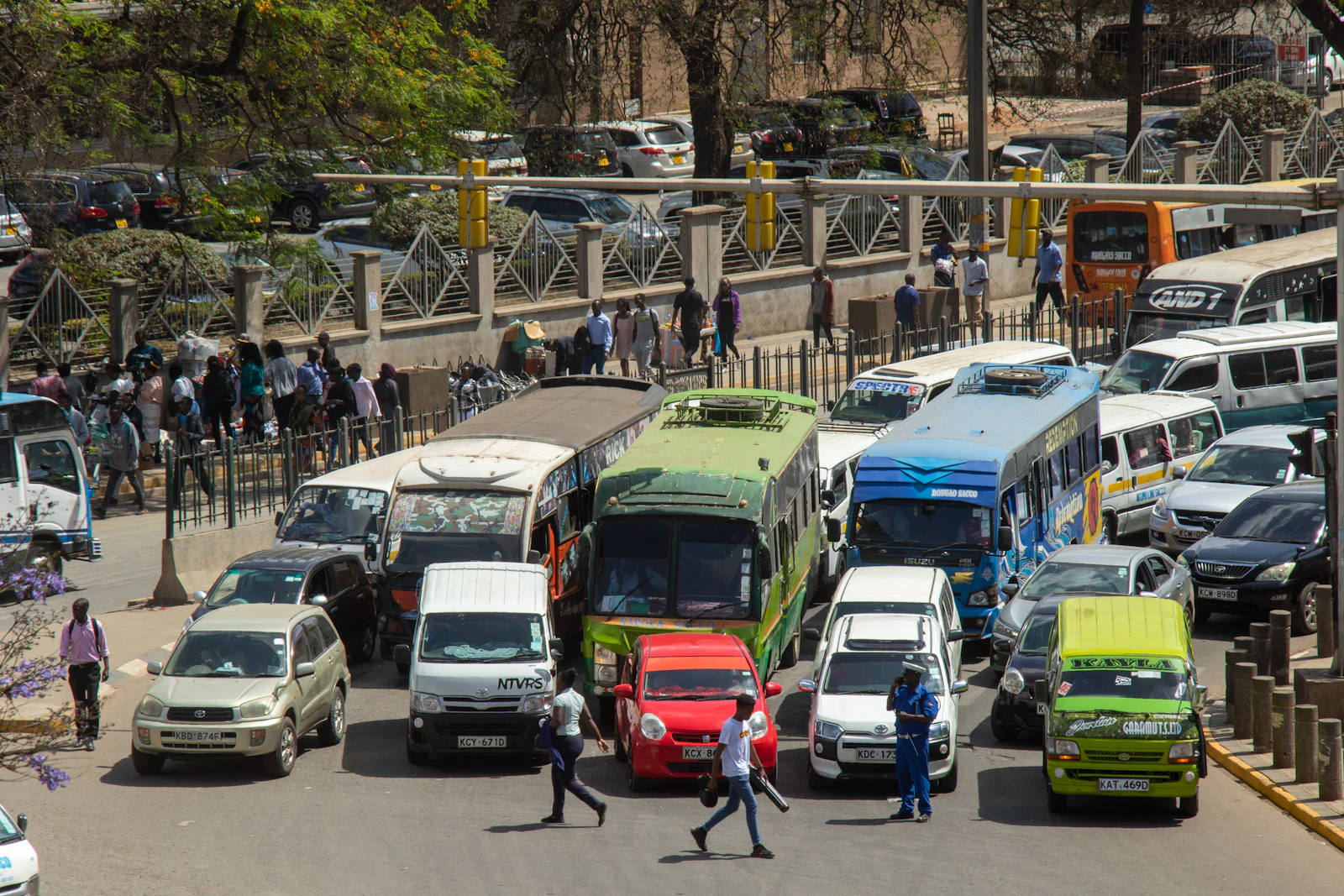 Heavy traffic on a Nairobi road