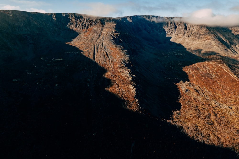 a canyon with a mountain in the background