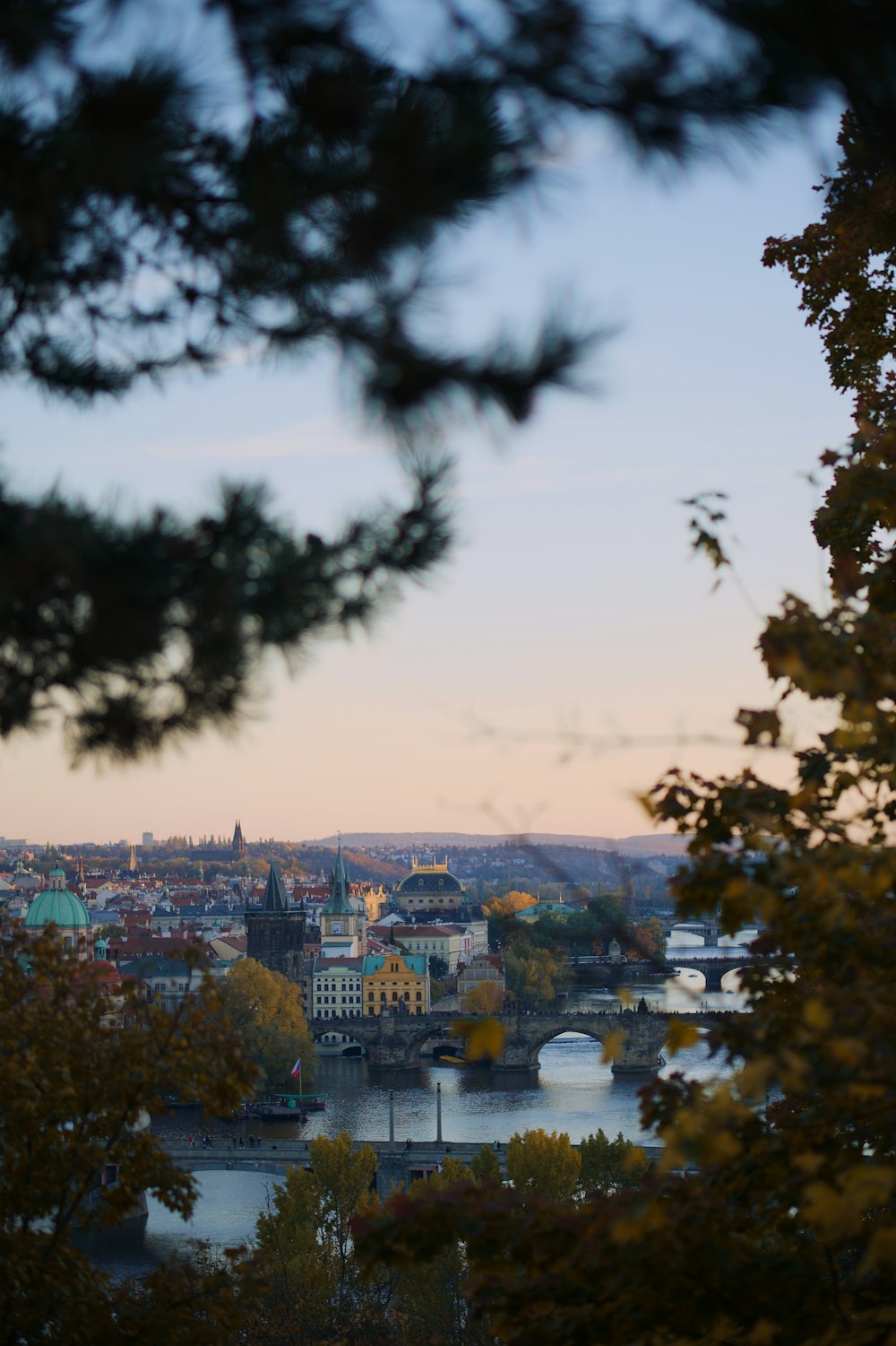 a city with a river running through it