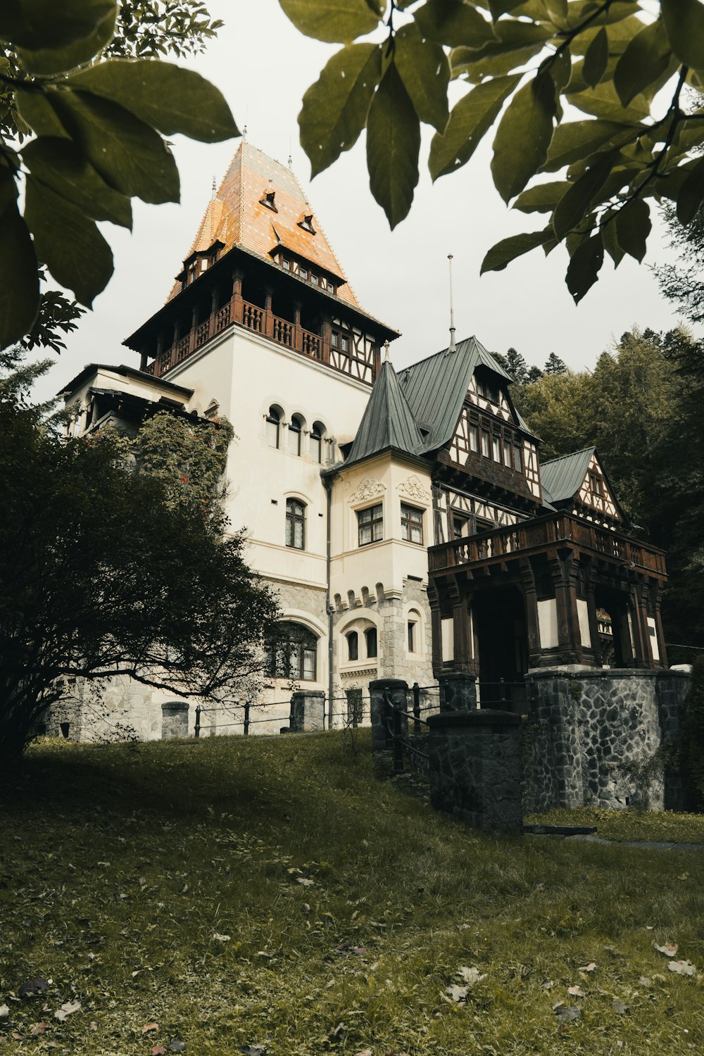 a large building with a pointed roof