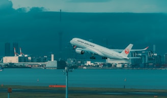 an airplane taking off