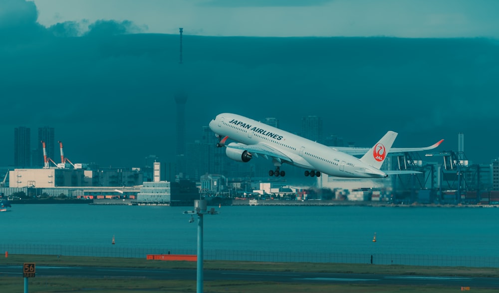 an airplane taking off