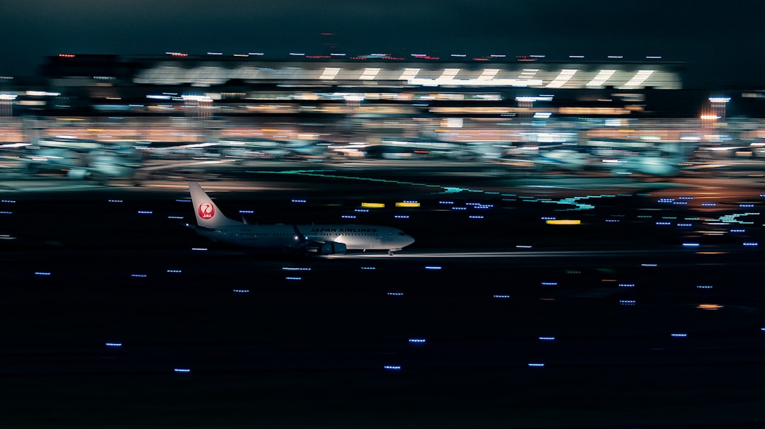 a plane on a runway,