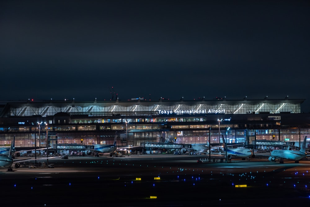 an airport with many planes