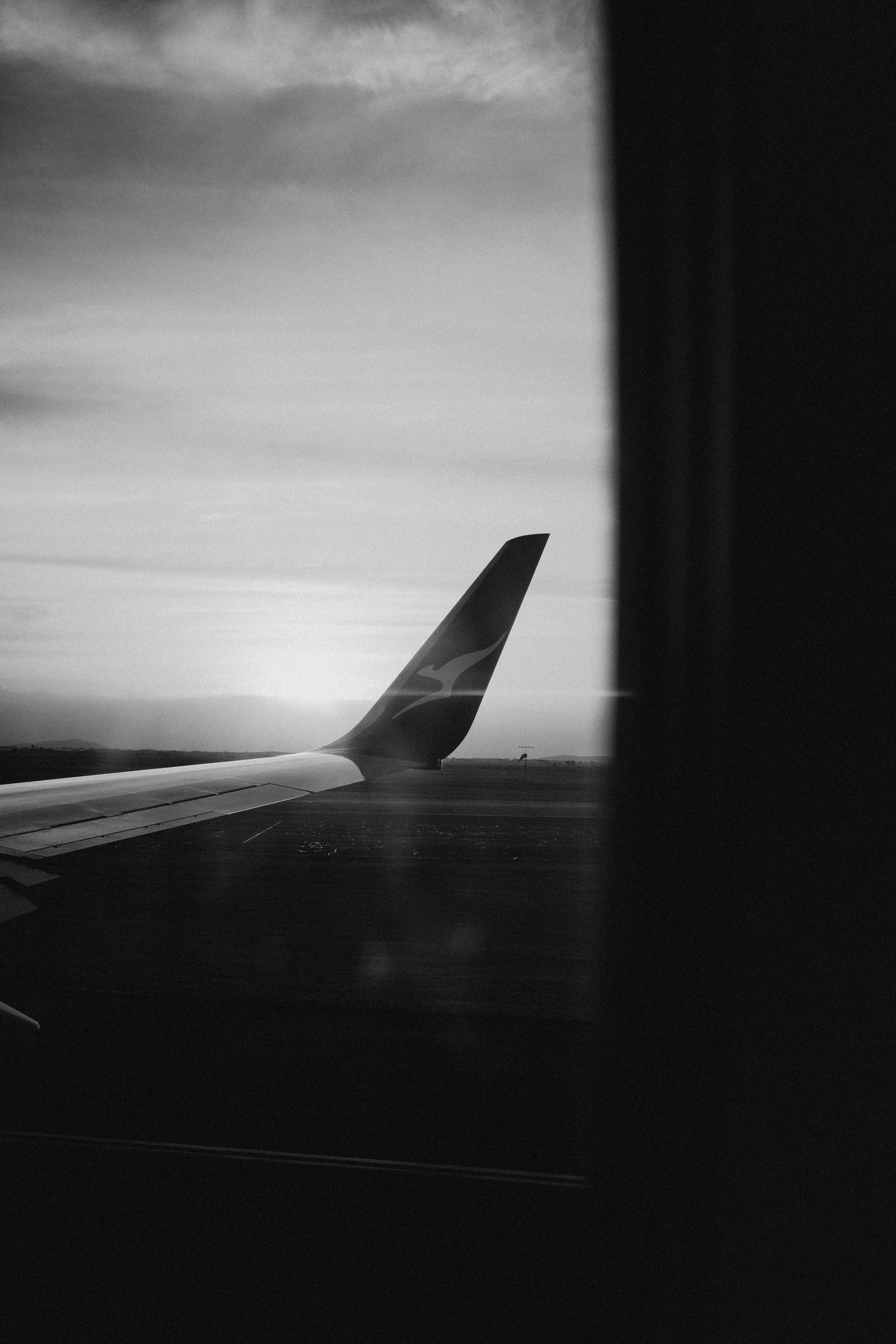 a plane wing in the air