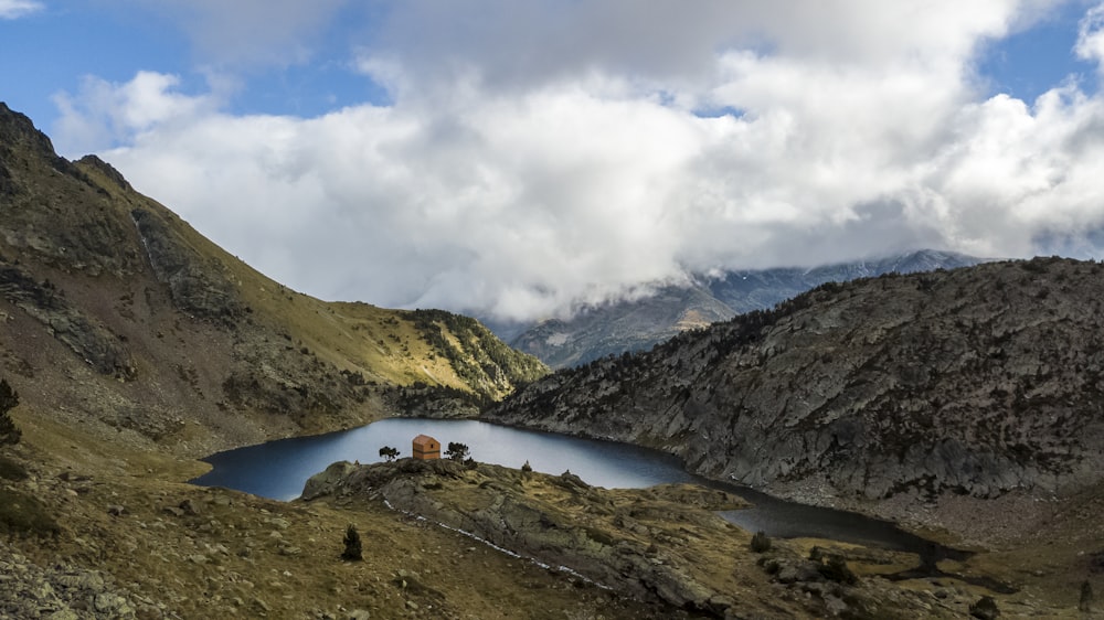 a lake in a valley