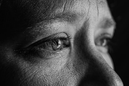 a close up of a man's face