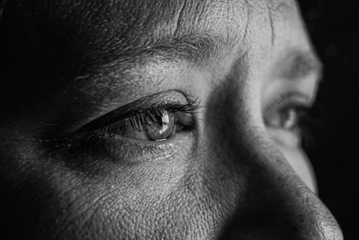 a close up of a man's face