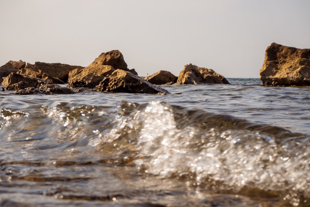 waves crashing against rocks