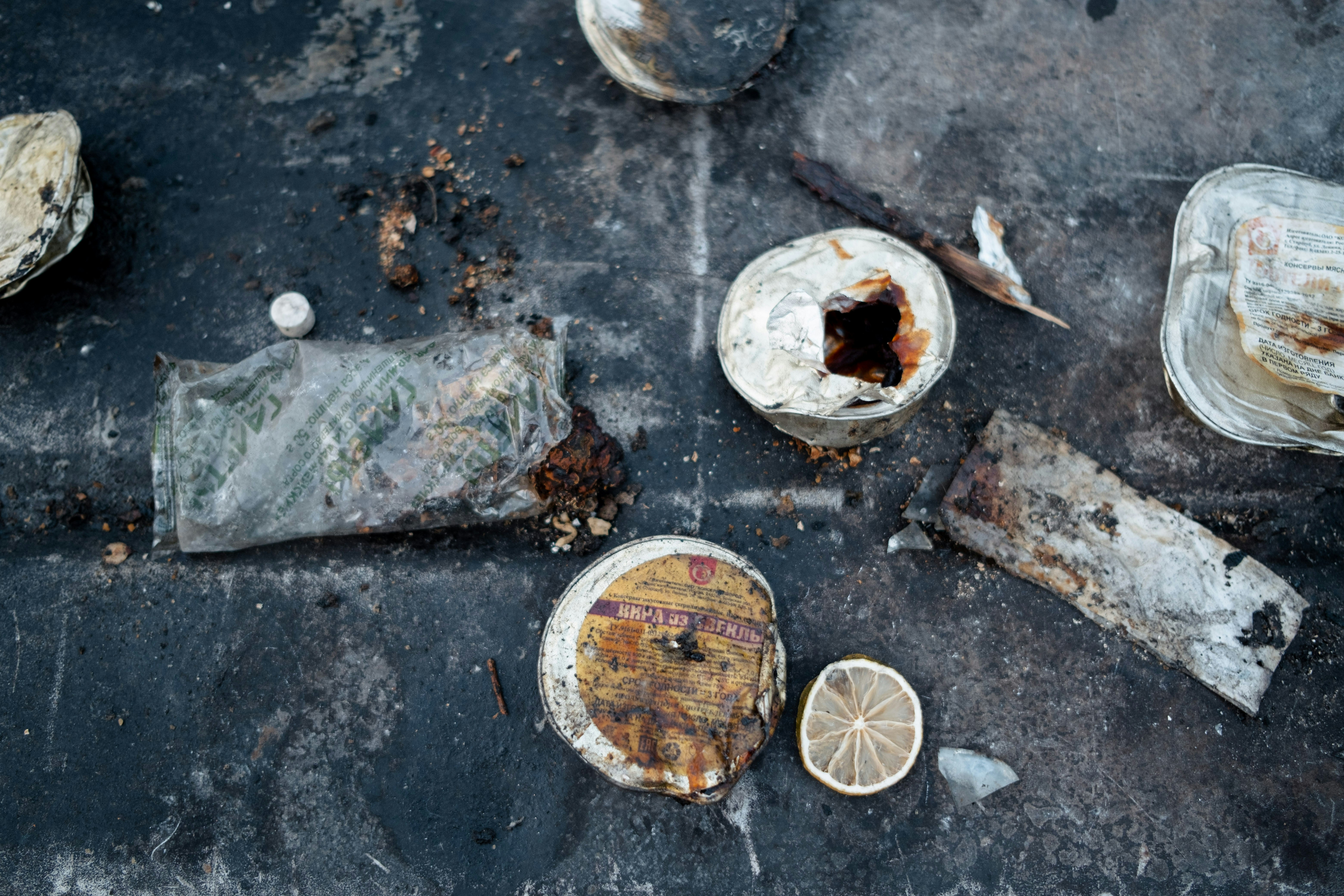 a group of objects on the ground