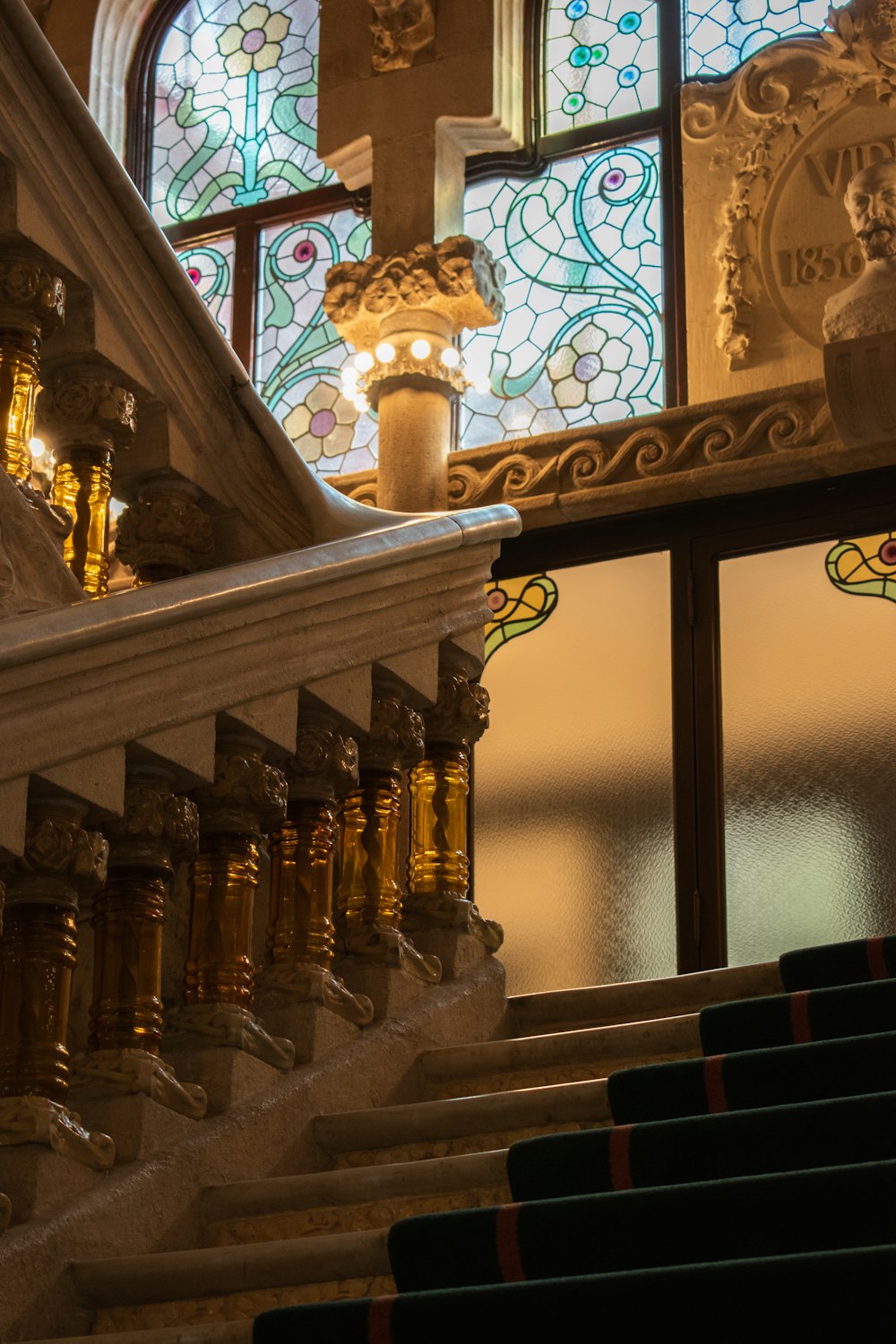 a staircase in a building