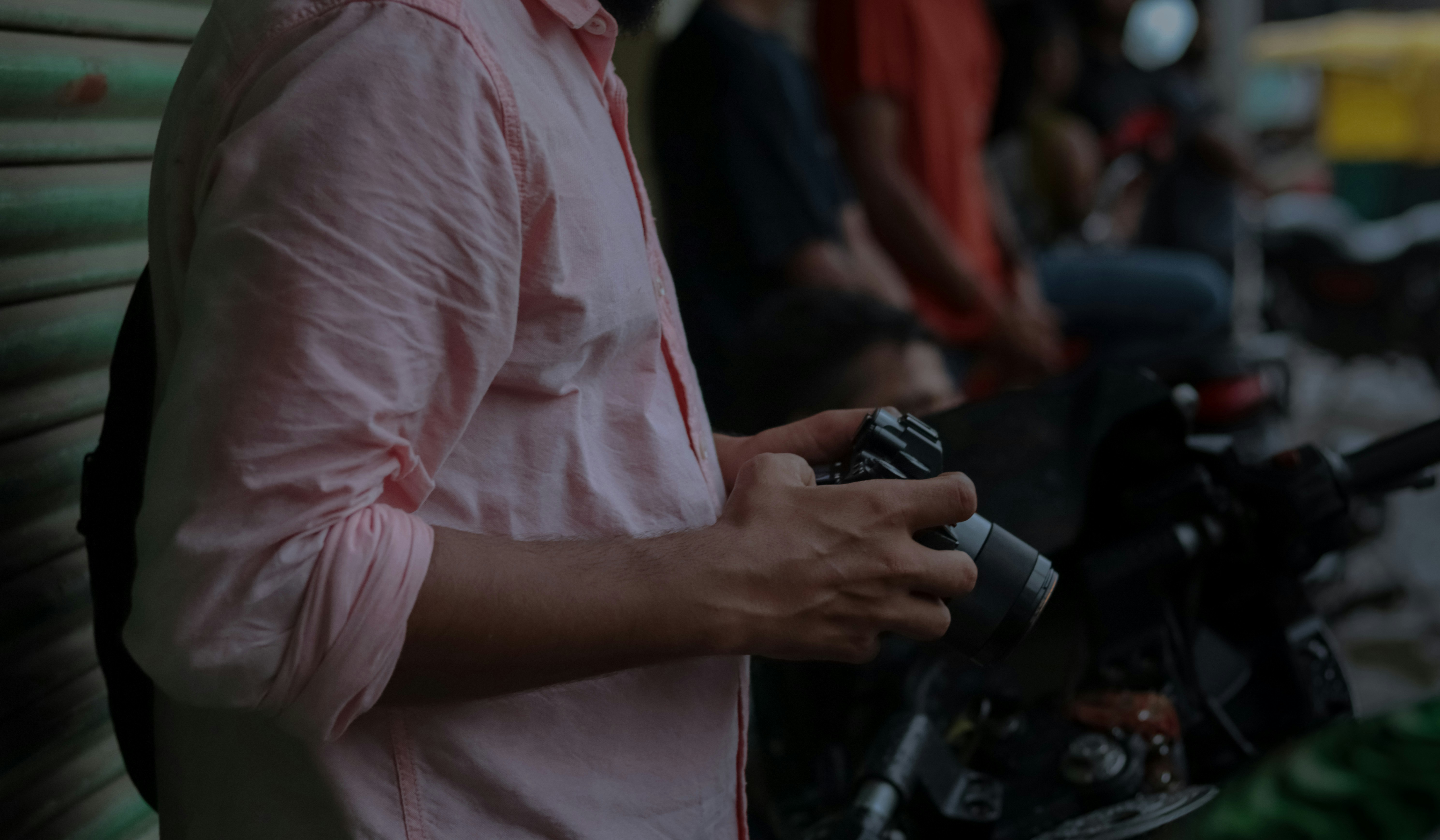 a man holding a watch