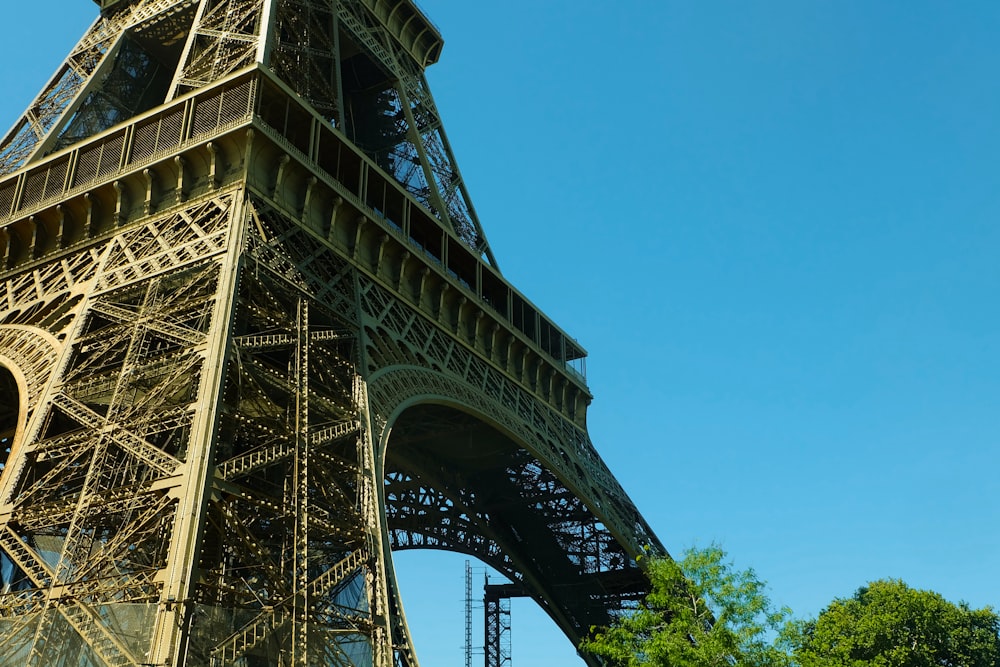 a close-up of the eiffel tower