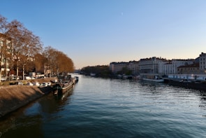 a body of water with buildings along it