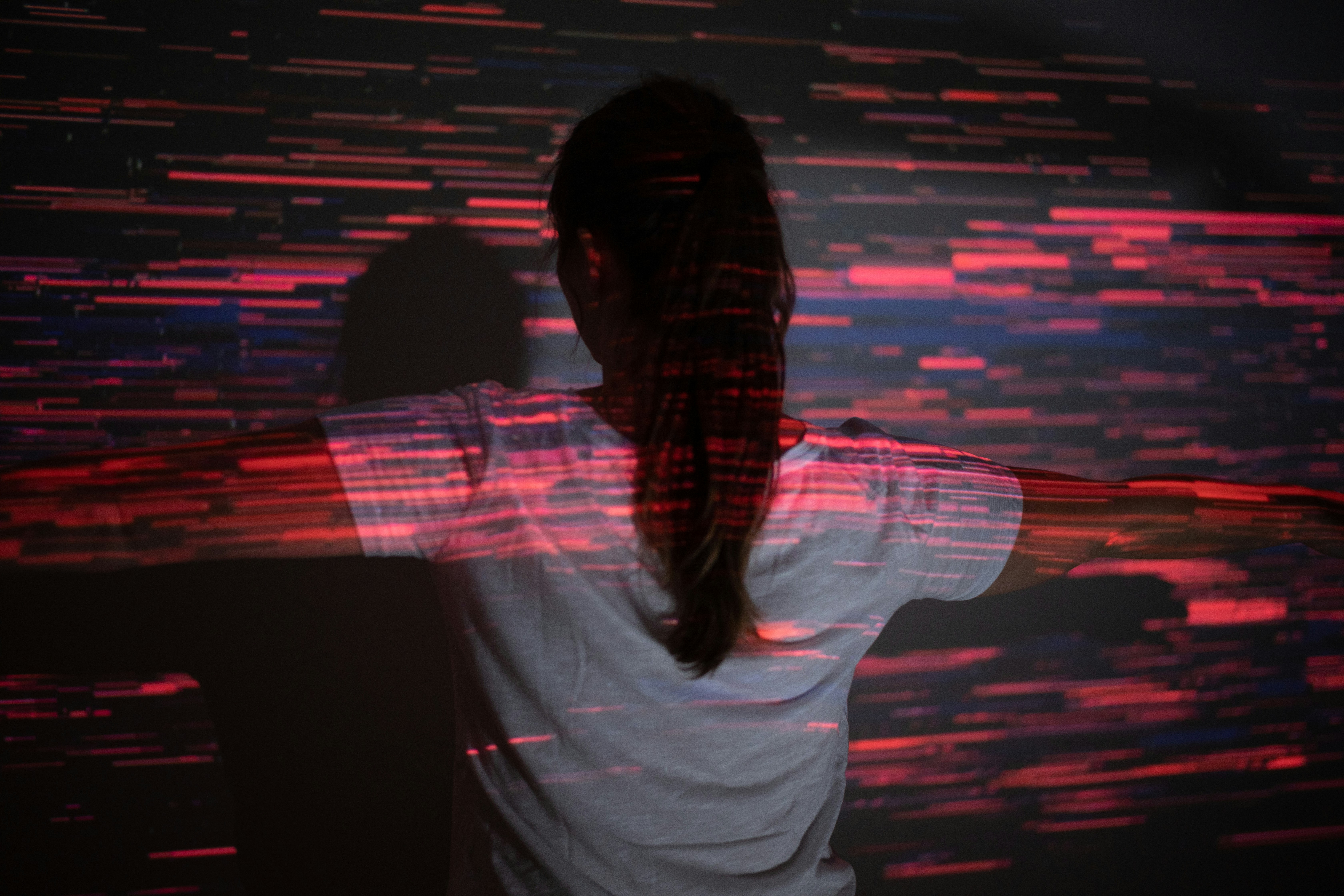 a man holding a white sheet